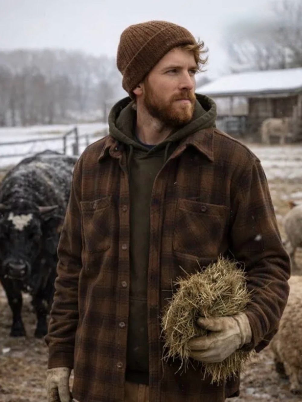 Irish Setter Brown and Red Plaid Lightweight Shirt Jacket